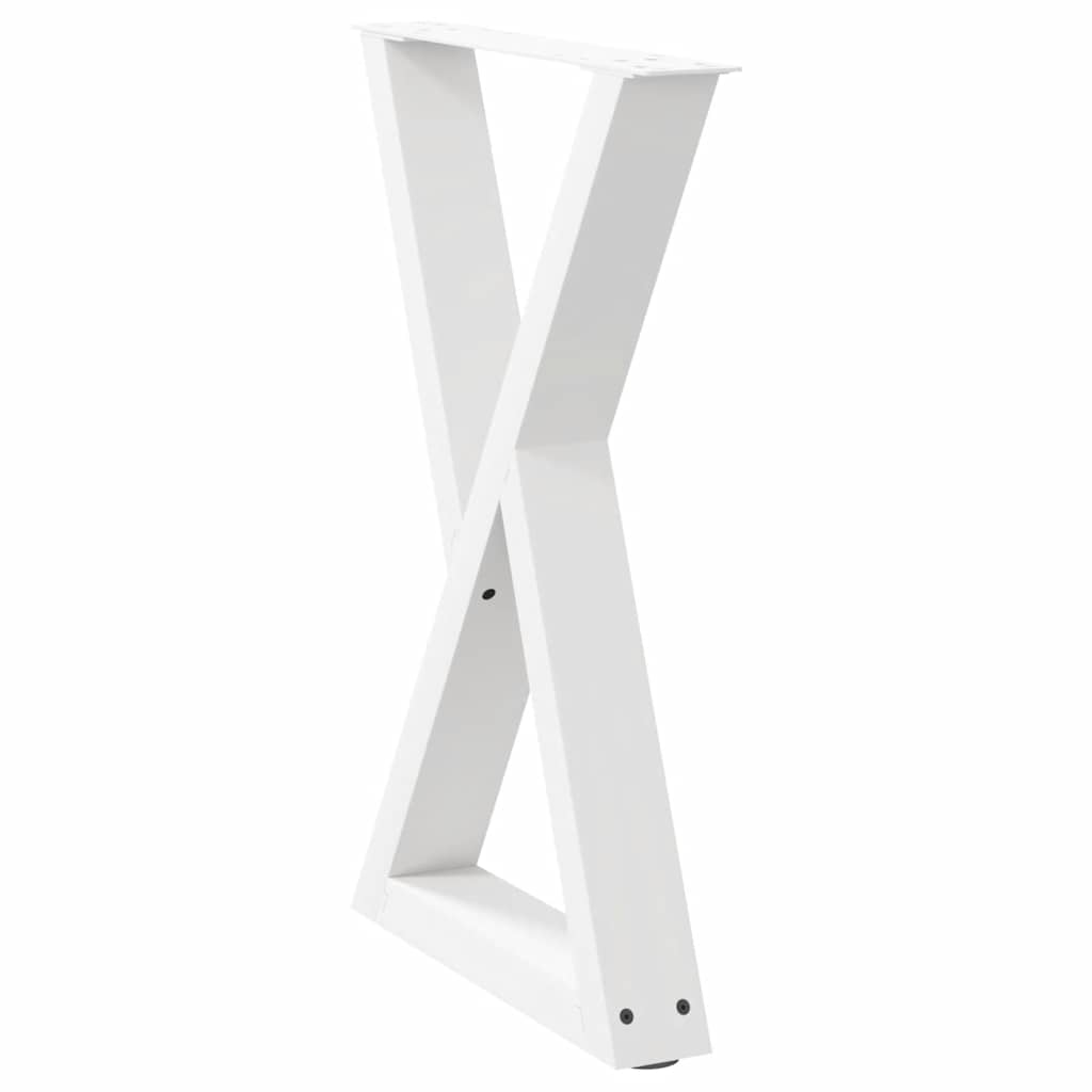 Gambe per tavolo da pranzo 2 pz bianche 50x(72-73,3) cm in acciaio
