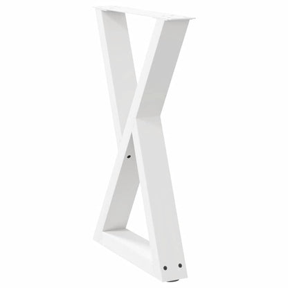 Gambe per tavolo da pranzo 2 pz bianche 50x(72-73,3) cm in acciaio