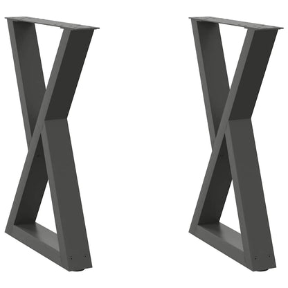 Gambe per tavolo da pranzo 2 pz Antracite 50x(72-73,3) cm Acciaio