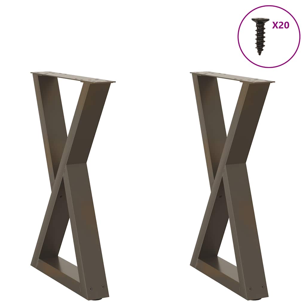 Gambe per Tavolo da Pranzo 2 pz Naturale 50x(72-73,3)cm Acciaio