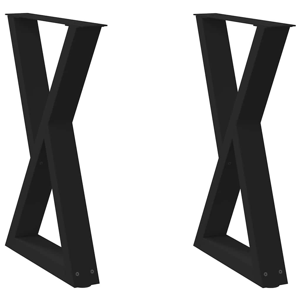 Gambe per tavolo da pranzo 2 pz nere 60x(72-73,3) cm in acciaio