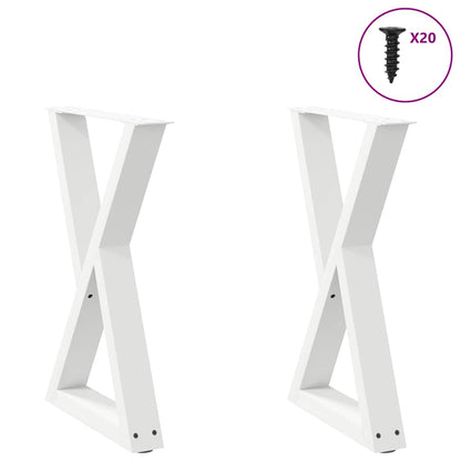 Gambe per tavolo da pranzo 2 pz bianche 60x(72-73,3) cm in acciaio