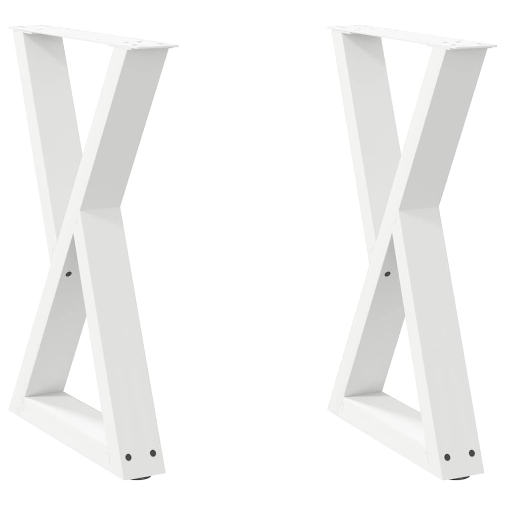 Gambe per tavolo da pranzo 2 pz bianche 60x(72-73,3) cm in acciaio