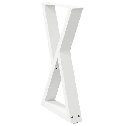 Gambe per tavolo da pranzo 2 pz bianche 60x(72-73,3) cm in acciaio