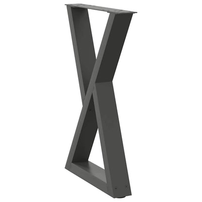 Gambe per tavolo da pranzo 2 pz Antracite 60x(72-73,3) cm Acciaio