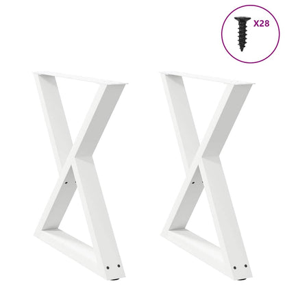 Gambe per tavolo da pranzo 2 pz bianche 70x(72-73,3) cm in acciaio