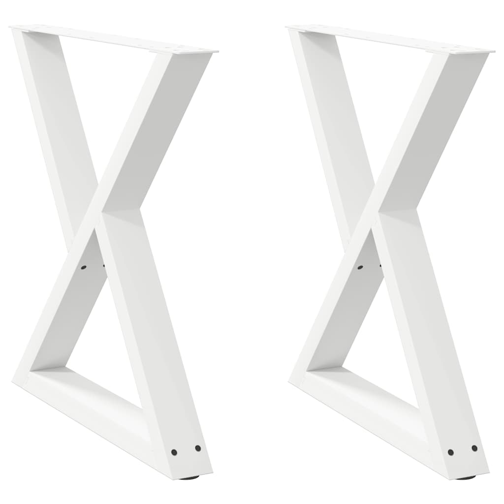 Gambe per tavolo da pranzo 2 pz bianche 70x(72-73,3) cm in acciaio