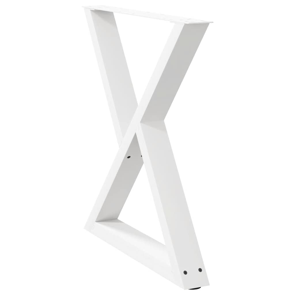 Gambe per tavolo da pranzo 2 pz bianche 70x(72-73,3) cm in acciaio