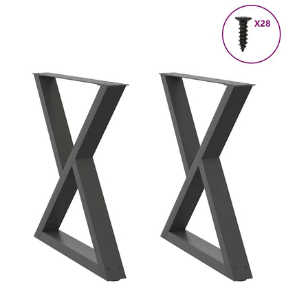 Gambe per tavolo da pranzo 2 pz Antracite 70x(72-73,3) cm Acciaio