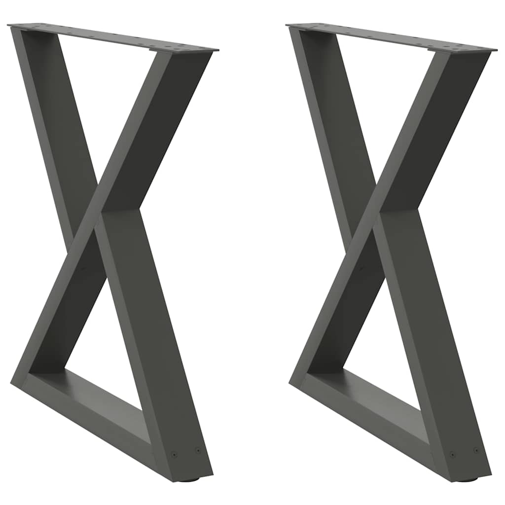 Gambe per tavolo da pranzo 2 pz Antracite 70x(72-73,3) cm Acciaio