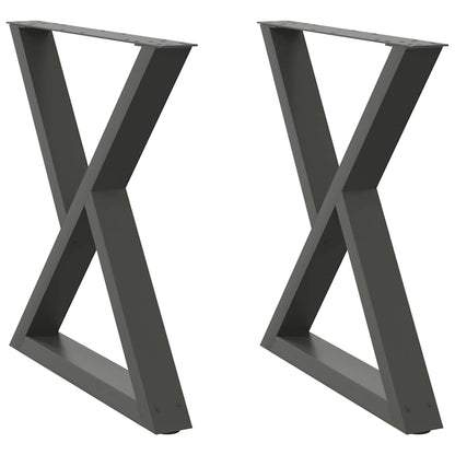 Gambe per tavolo da pranzo 2 pz Antracite 70x(72-73,3) cm Acciaio