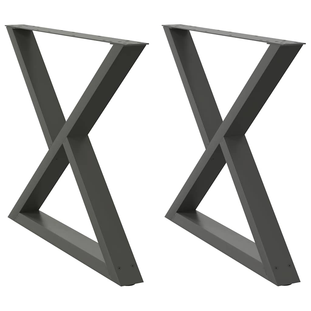 Gambe per tavolo da pranzo 2 pz Antracite 90x(72-73,3) cm Acciaio