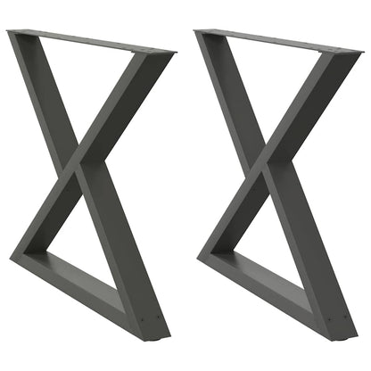 Gambe per tavolo da pranzo 2 pz Antracite 90x(72-73,3) cm Acciaio