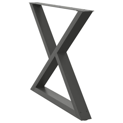Gambe per tavolo da pranzo 2 pz Antracite 90x(72-73,3) cm Acciaio