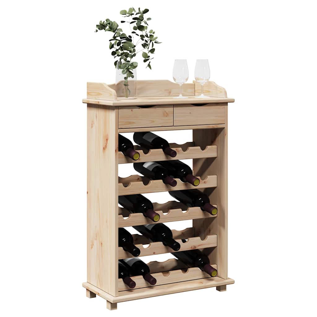 Portabottiglie Naturale 58 x 28 x 90 cm Legno di Pino Massello