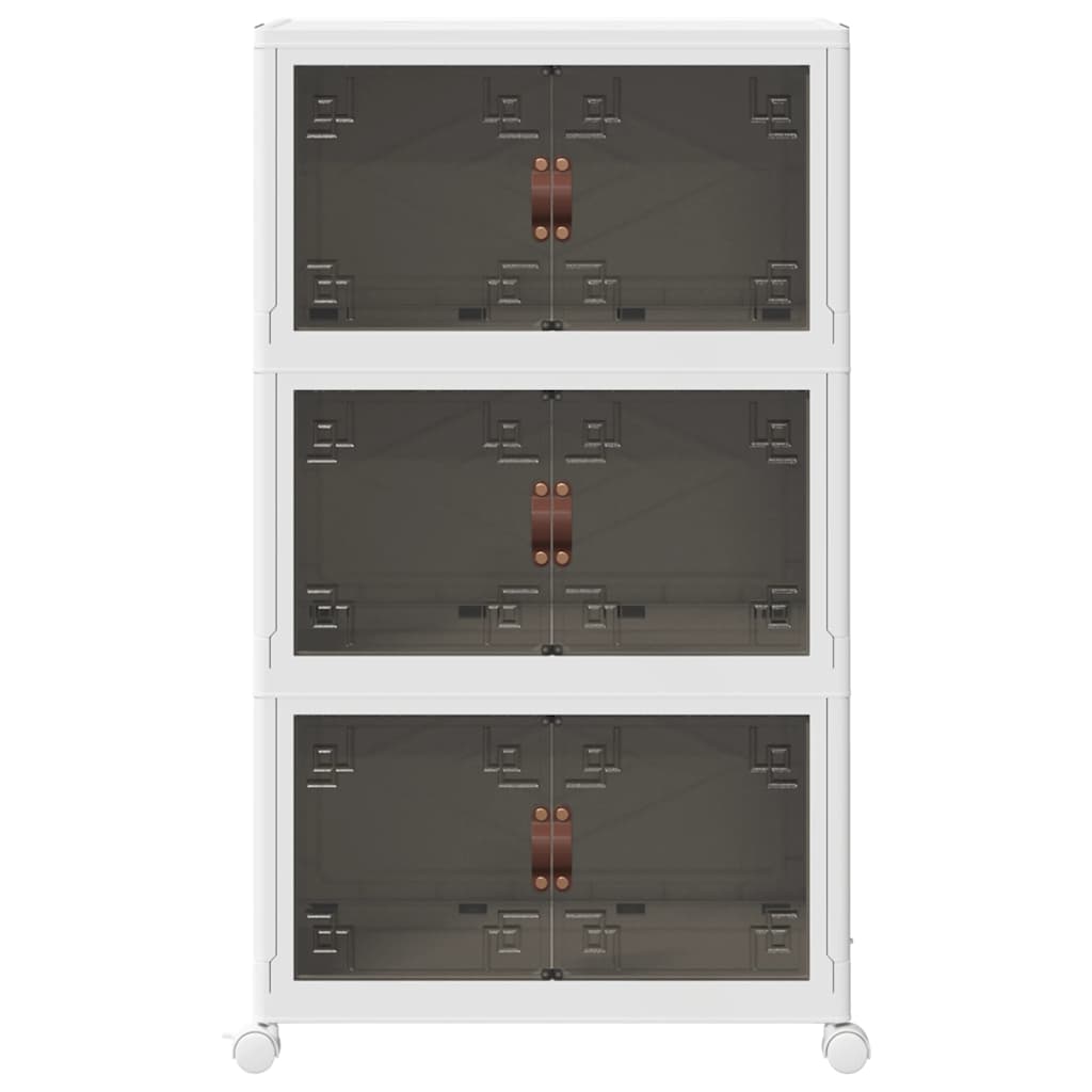 Scatola Portaoggetti con Ruote 3 Livelli 75 L 64x39,5x110,5 cm
