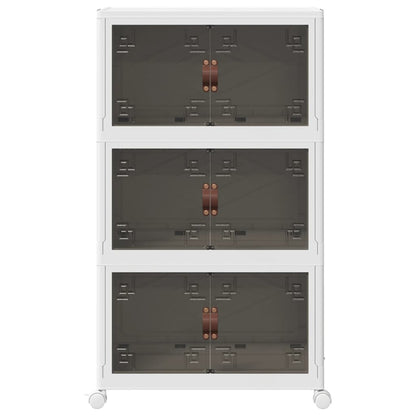 Scatola Portaoggetti con Ruote 3 Livelli 75 L 64x39,5x110,5 cm