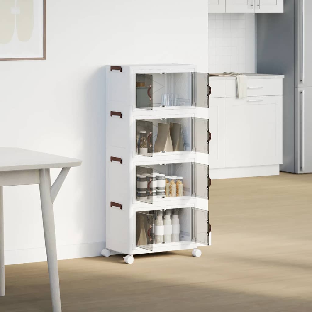 Scatola Portaoggetti con Ruote 4 Livelli 28 L 48x29,5x112,5 cm