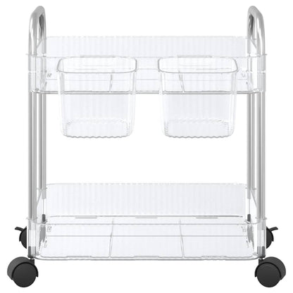 Carrello Portaoggetti a 2 Livelli 37x28x43,5 cm in Acrilico