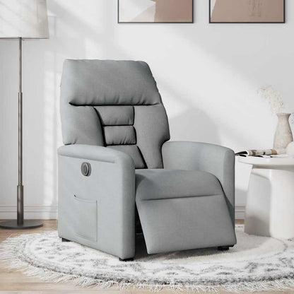 Poltrona Elettrica Reclinabile Grigio Chiaro in Tessuto