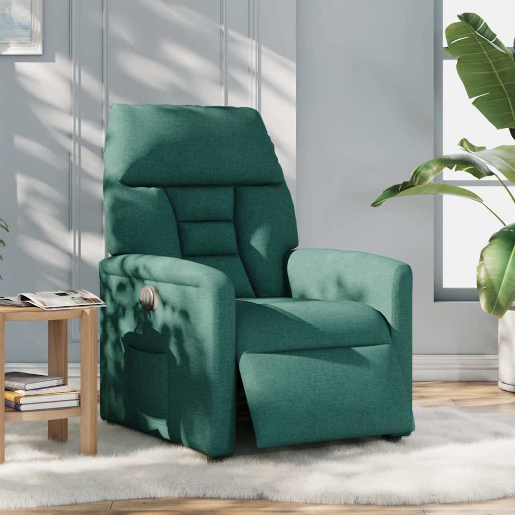 Poltrona Elettrica Reclinabile Verde Scuro in Tessuto