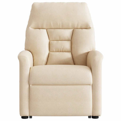 Poltrona Alzapersona Reclinante Massaggiante Beige Microfibra