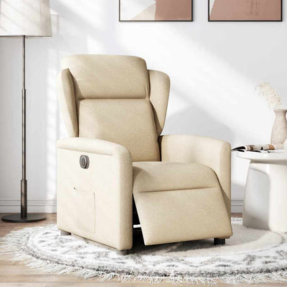Poltrona Elettrica Reclinabile Crema in Tessuto