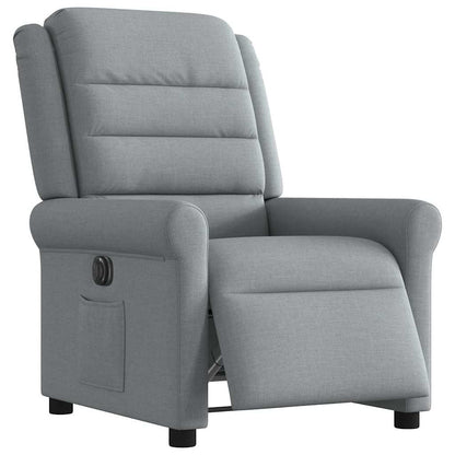 Poltrona Elettrica Reclinabile Grigio Chiaro in Tessuto