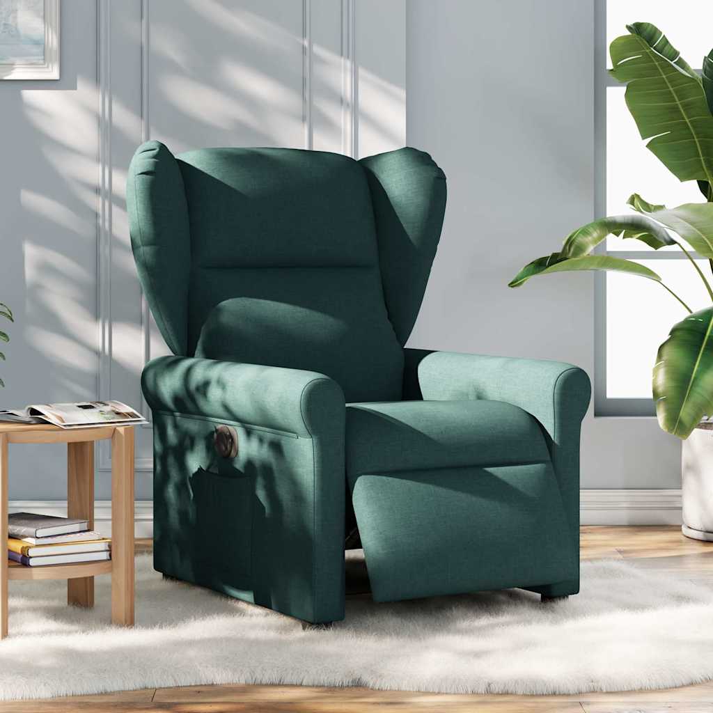 Poltrona Elettrica Reclinabile Verde Scuro in Tessuto