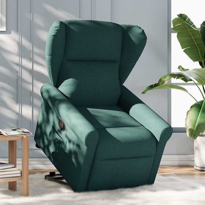 Poltrona Alzapersona Reclinabile Verde Scuro in Tessuto