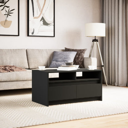Tavolino da Salotto con Luci LED Nero in Truciolato