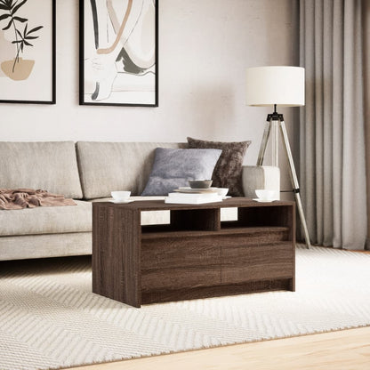 Tavolino da Salotto con Luci LED Rovere Marrone in Truciolato