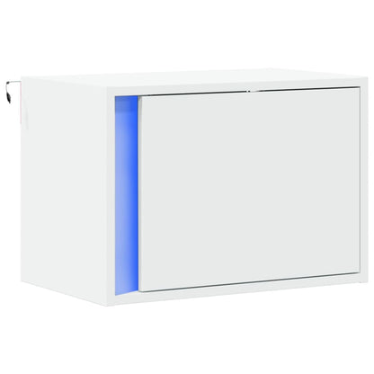 Comodino a Parete con Luci LED Bianco
