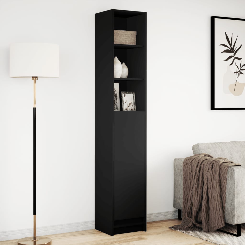 Credenza con LED Nera 36x32,5x200 cm in Legno Multistrato