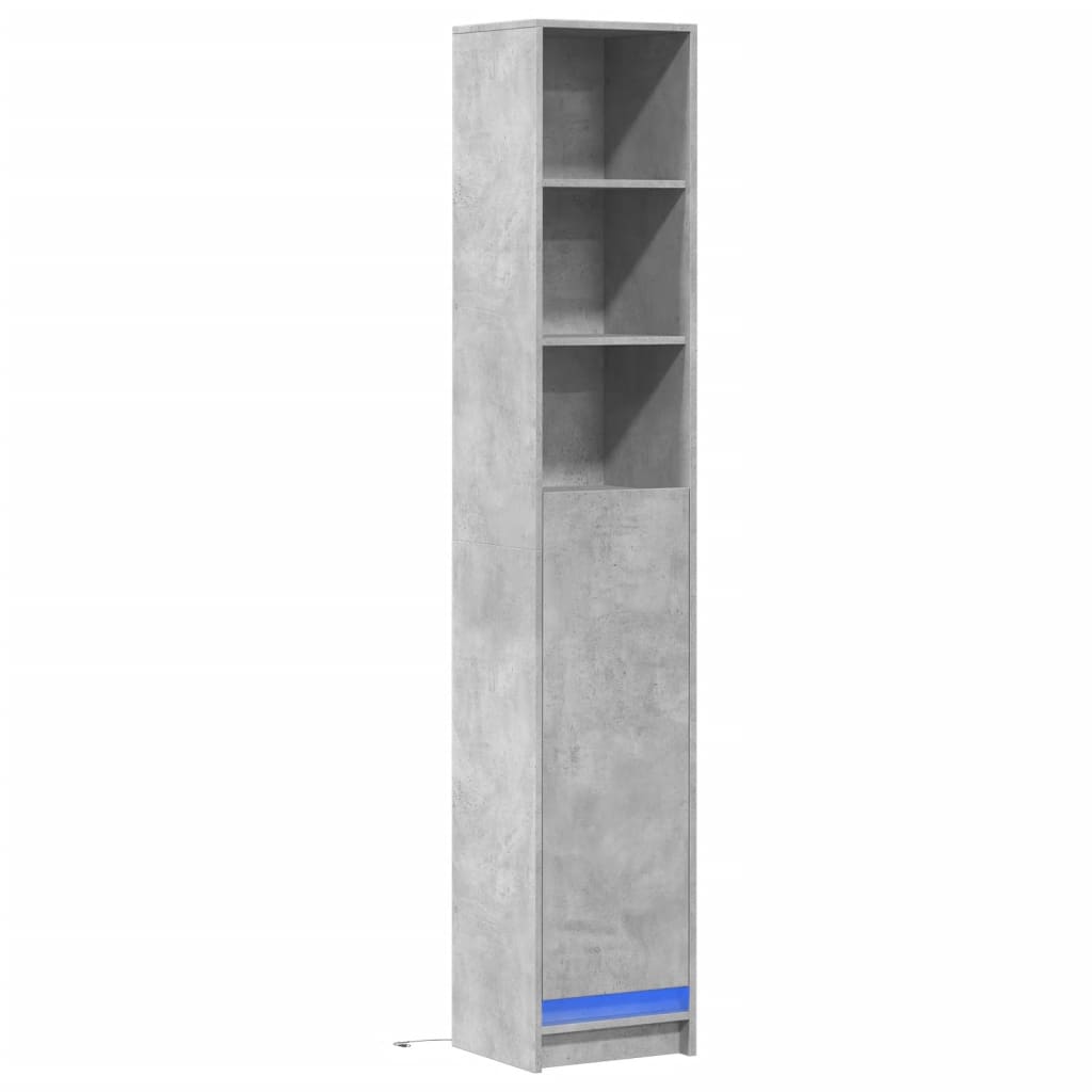 Credenza con LED Grigio Cemento 36x32,5x200cm Legno Multistrato