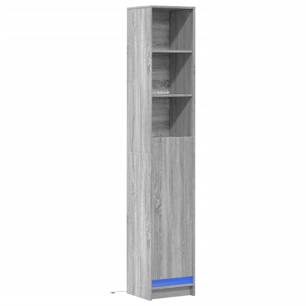 Credenza con LED Grigio Sonoma 36x32,5x200 cm Legno Multistrato