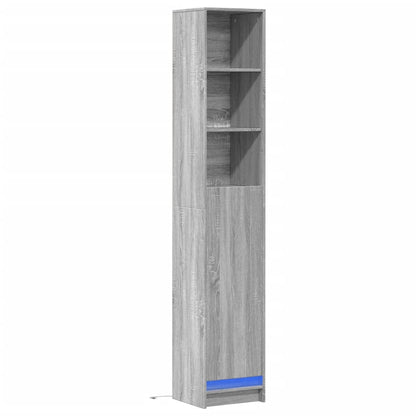 Credenza con LED Grigio Sonoma 36x32,5x200 cm Legno Multistrato