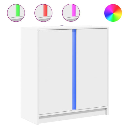 Credenza con LED Bianca 77x34x85 cm in Legno Multistrato