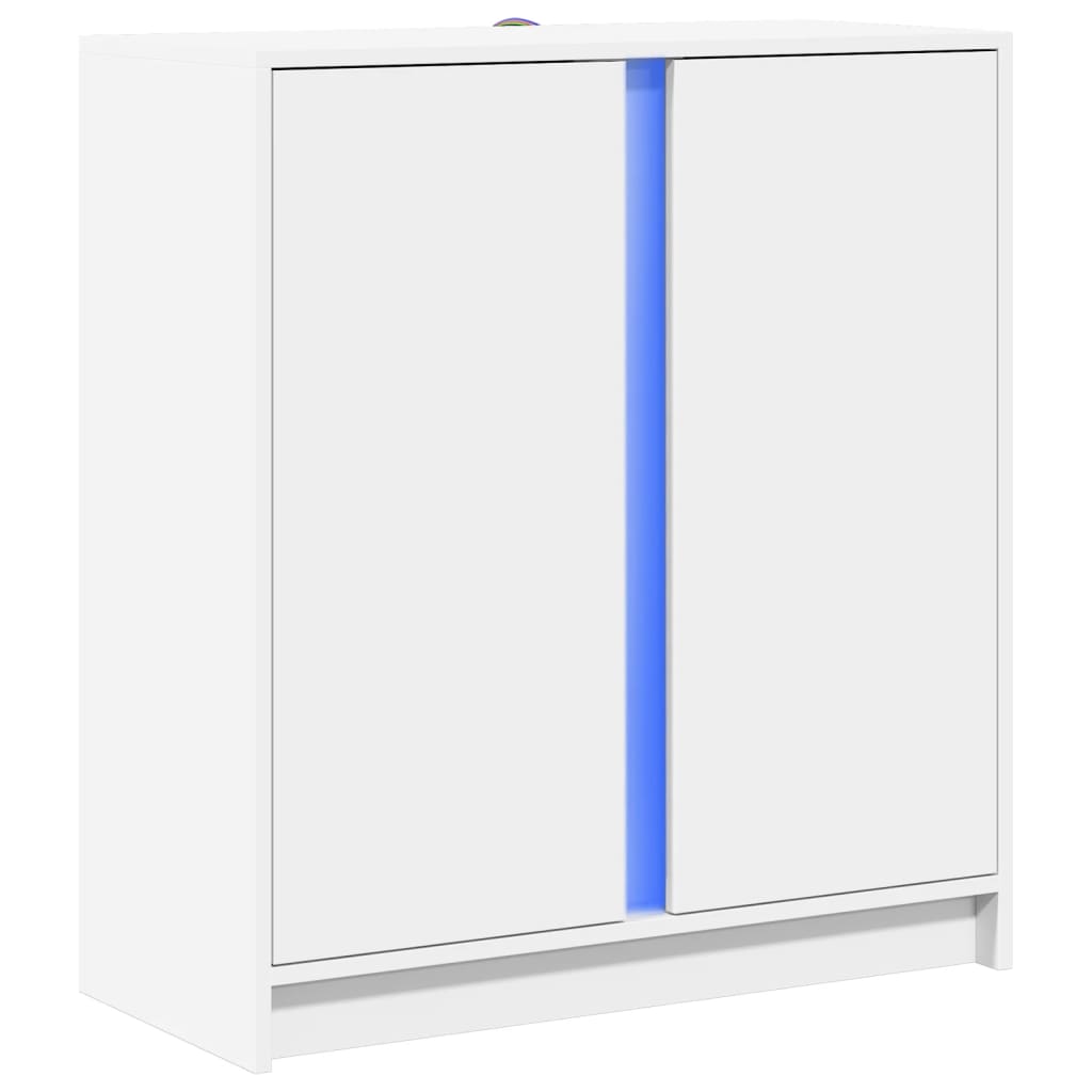 Credenza con LED Bianca 77x34x85 cm in Legno Multistrato