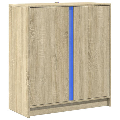 Credenza con LED Rovere Sonoma 77x34x85 cm in Legno Multistrato