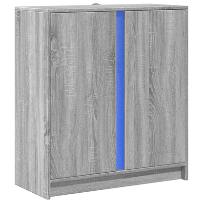 Credenza con LED Grigio Sonoma 77x34x85 cm in Legno Multistrato