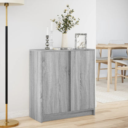 Credenza con LED Grigio Sonoma 77x34x85 cm in Legno Multistrato