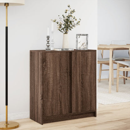 Credenza con LED Rovere Marrone 77x34x85 cm Legno Multistrato