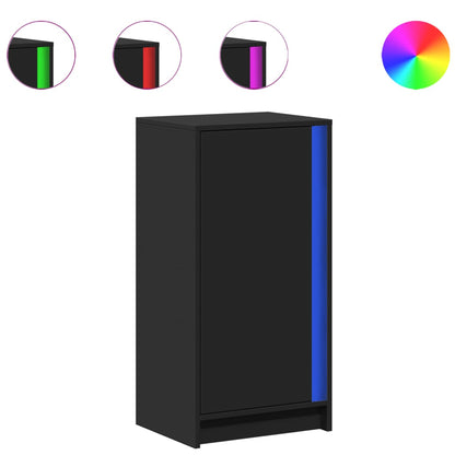 Credenza con LED Nera 42,5x34x85 cm in Legno Multistrato