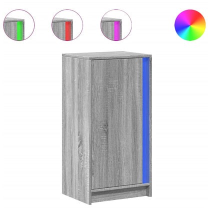 Credenza con LED Grigio Sonoma 42,5x34x85 cm Legno Multistrato
