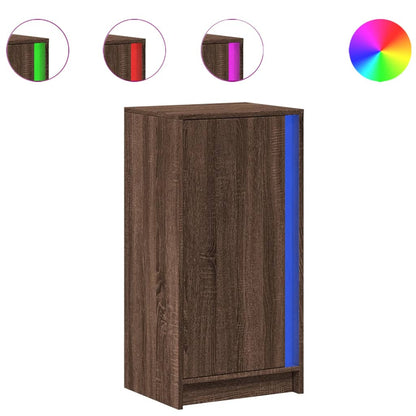 Credenza con LED Rovere Marrone 42,5x34x85 cm Legno Multistrato
