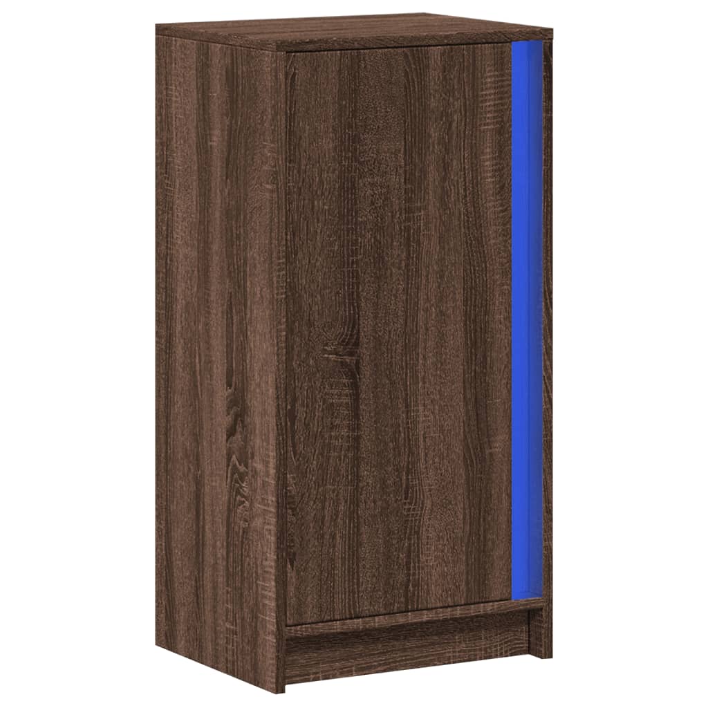Credenza con LED Rovere Marrone 42,5x34x85 cm Legno Multistrato