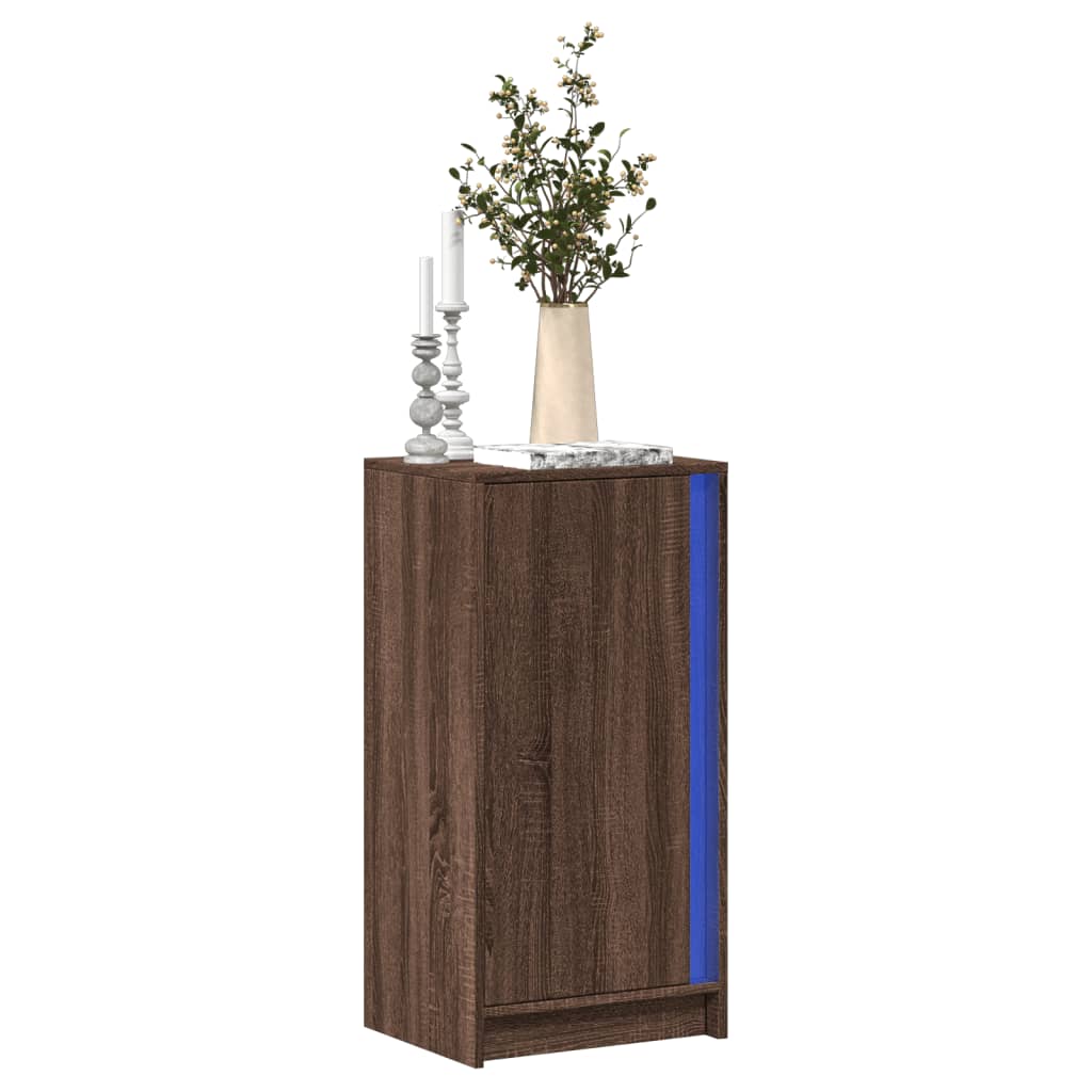 Credenza con LED Rovere Marrone 42,5x34x85 cm Legno Multistrato