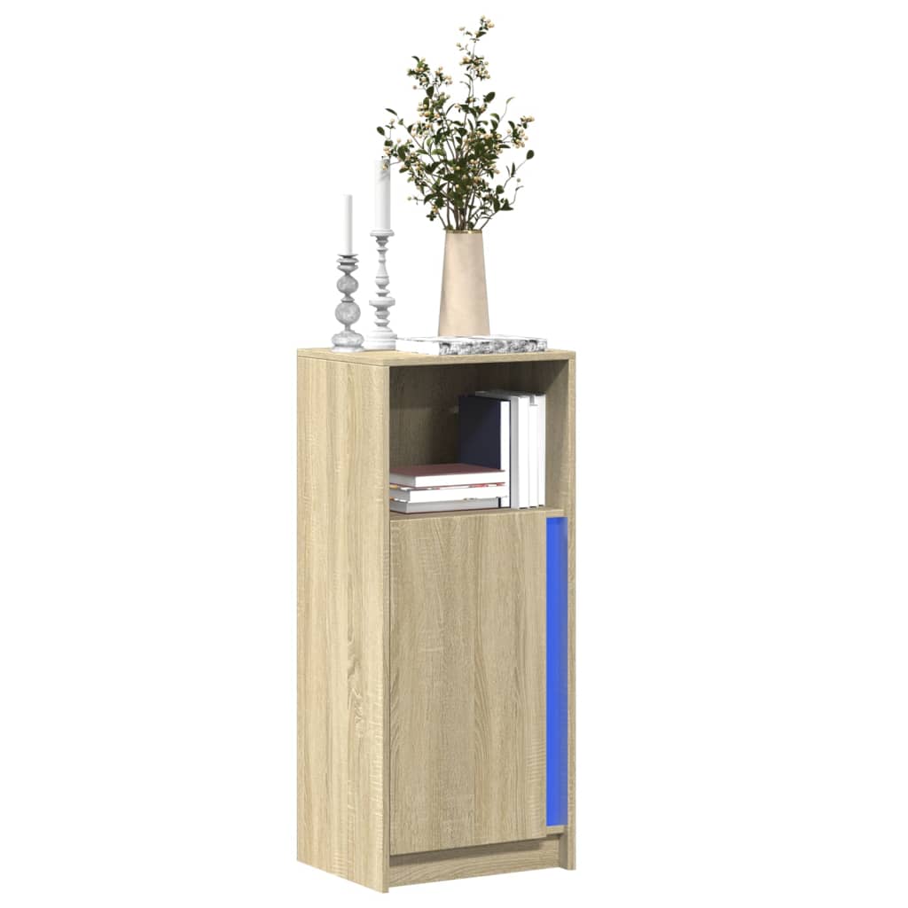 Credenza con LED Rovere Sonoma 42,5x34x100 cm Legno Multistrato