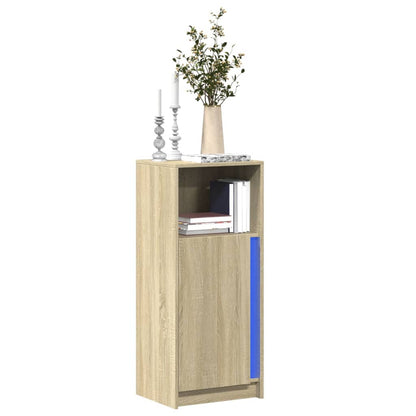Credenza con LED Rovere Sonoma 42,5x34x100 cm Legno Multistrato